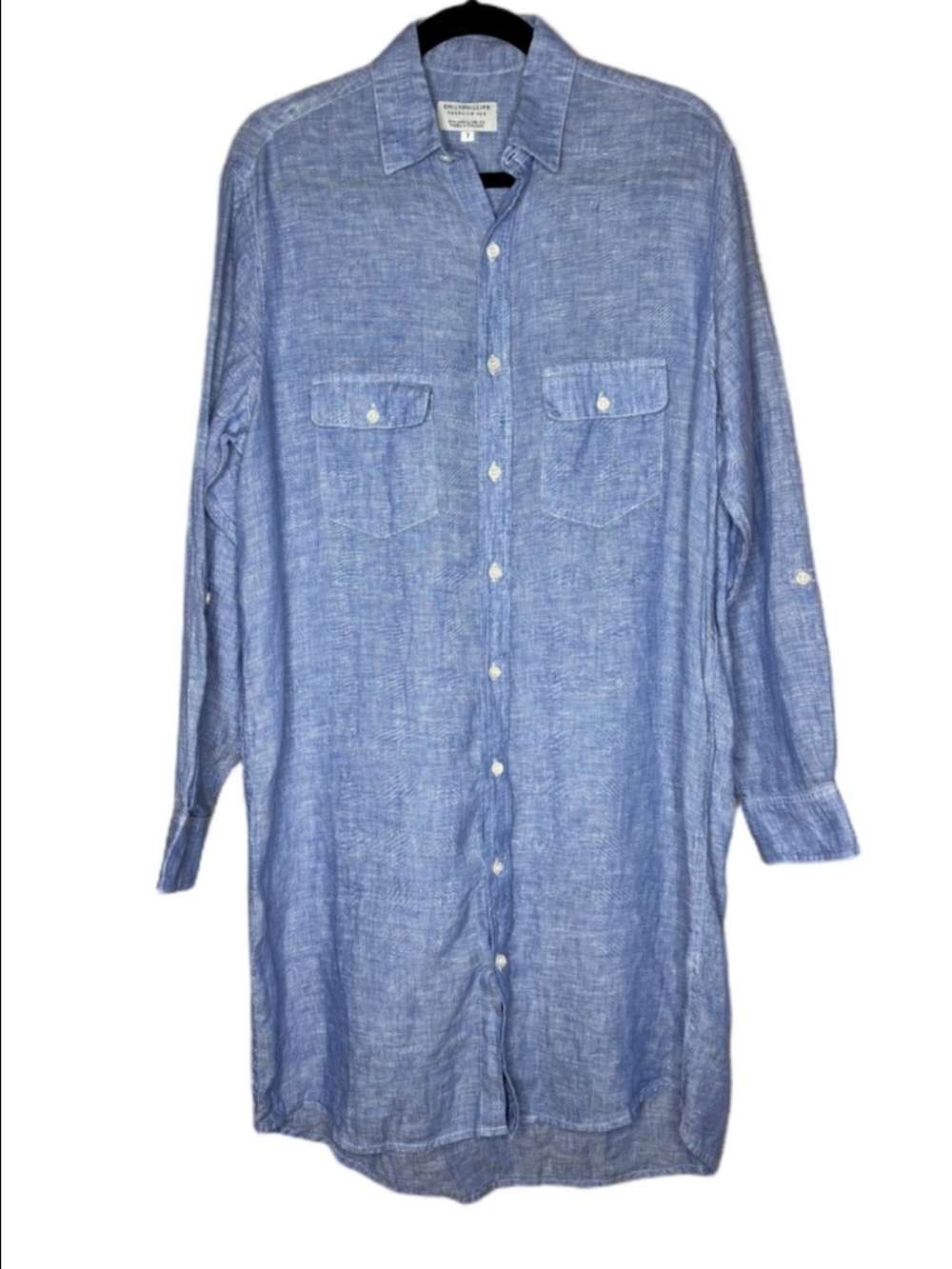Emily Phillips Linen Button-Up Shirt Dress Size XXL (14-16)
